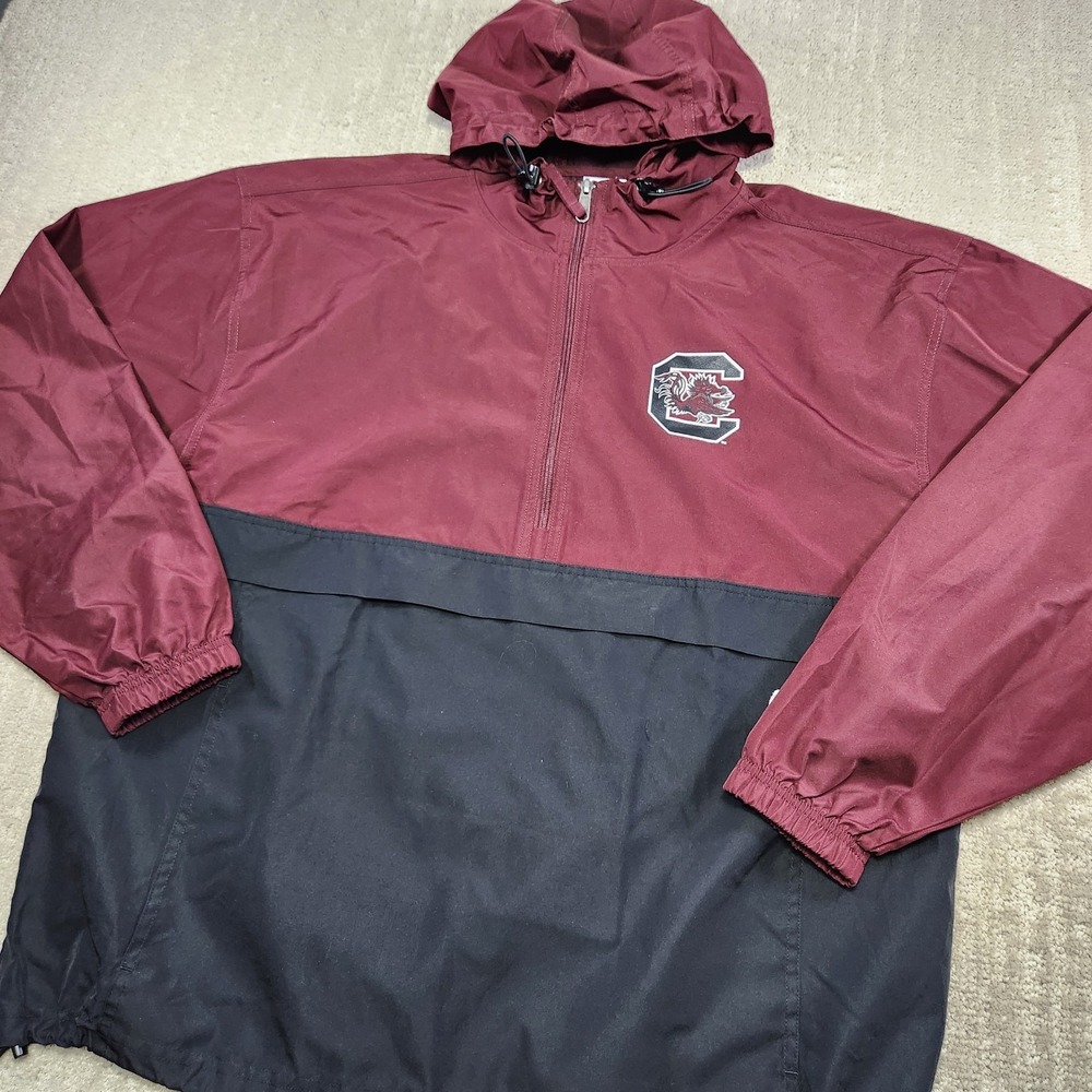 South Carolina Gamecocks Jacket Men Large Anorak Pullover Champion Hood 1/4 Zip‎